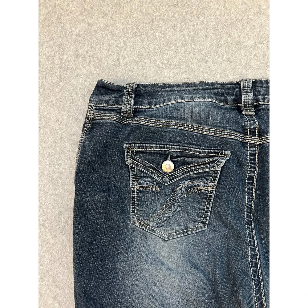 Lane Bryant Slim Bootcut Jeans Women's Plus 18 Blue Medium Wash Y2K Flap Pocket‎